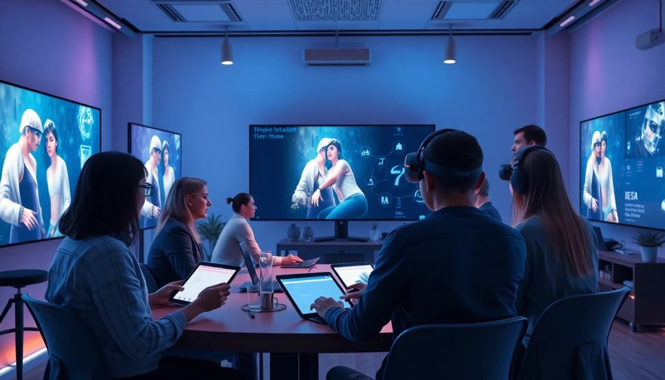 Innovative AI porn studio showcasing technology in digital adult content creation.