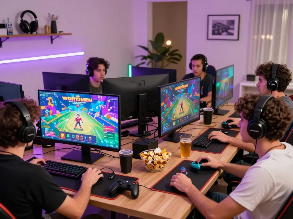 Exciting CWIN online gaming scene with players immersed in vibrant games.