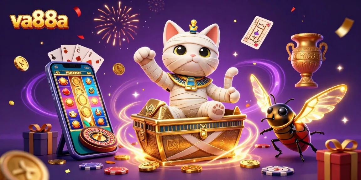 Experience the excitement of va88a with a thrilling casino scene featuring dynamic characters and vibrant gaming elements.
