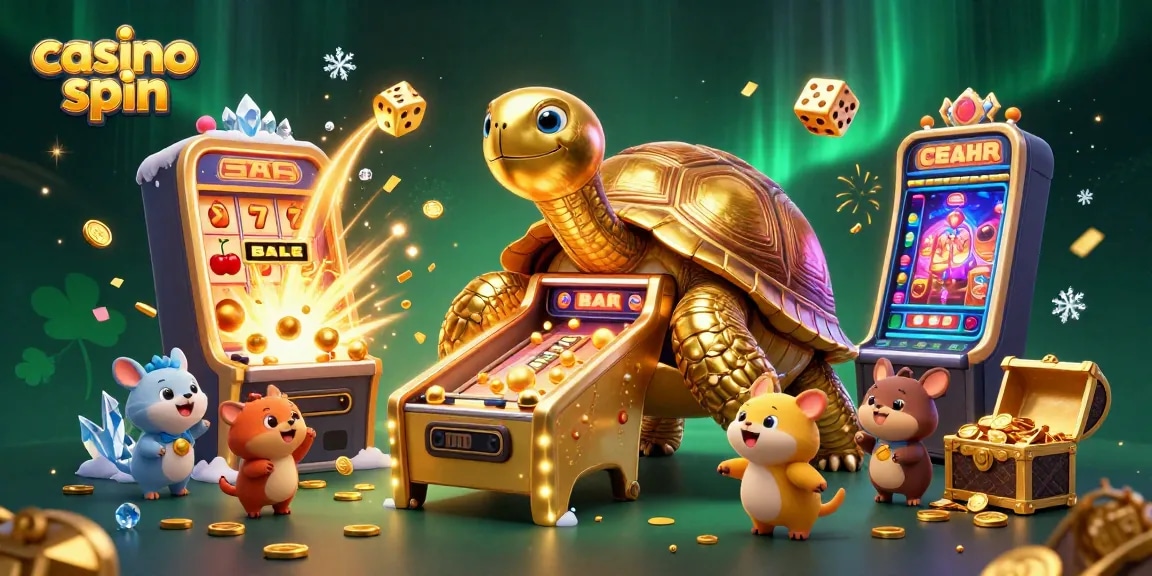 Engage in thrilling casino spin games with a vibrant scene of excitement and fun.