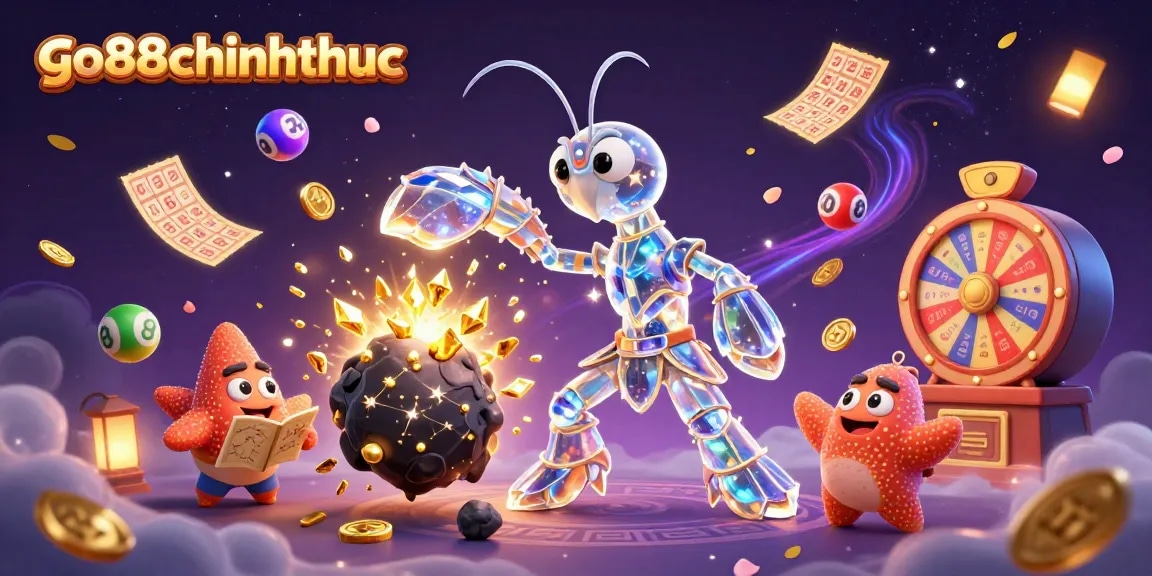 Win big with go88chinhthuc as a galactic samurai mantis shrimp battles for golden gems and coins.