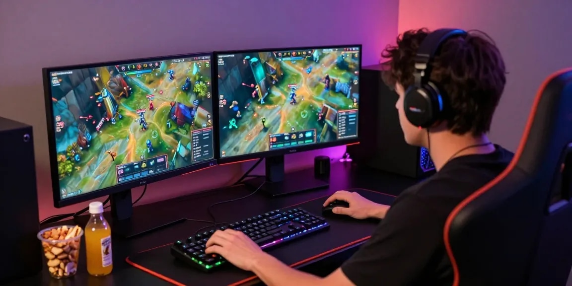 Người chơi B52 trong không gian game chuyên nghiệp với màn hình và thiết bị hiện đại