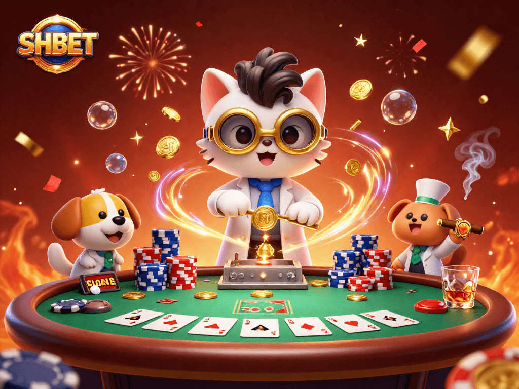 Join the fun at SHBET with this vibrant illustration showcasing casino excitement and gaming strategies.