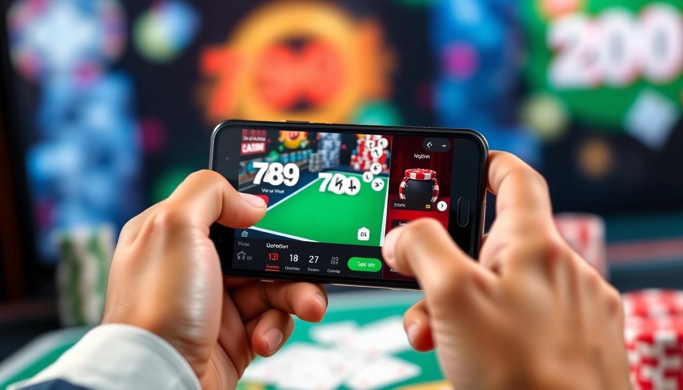 Experience the thrill of gaming with the 789Club app interface on a smartphone.