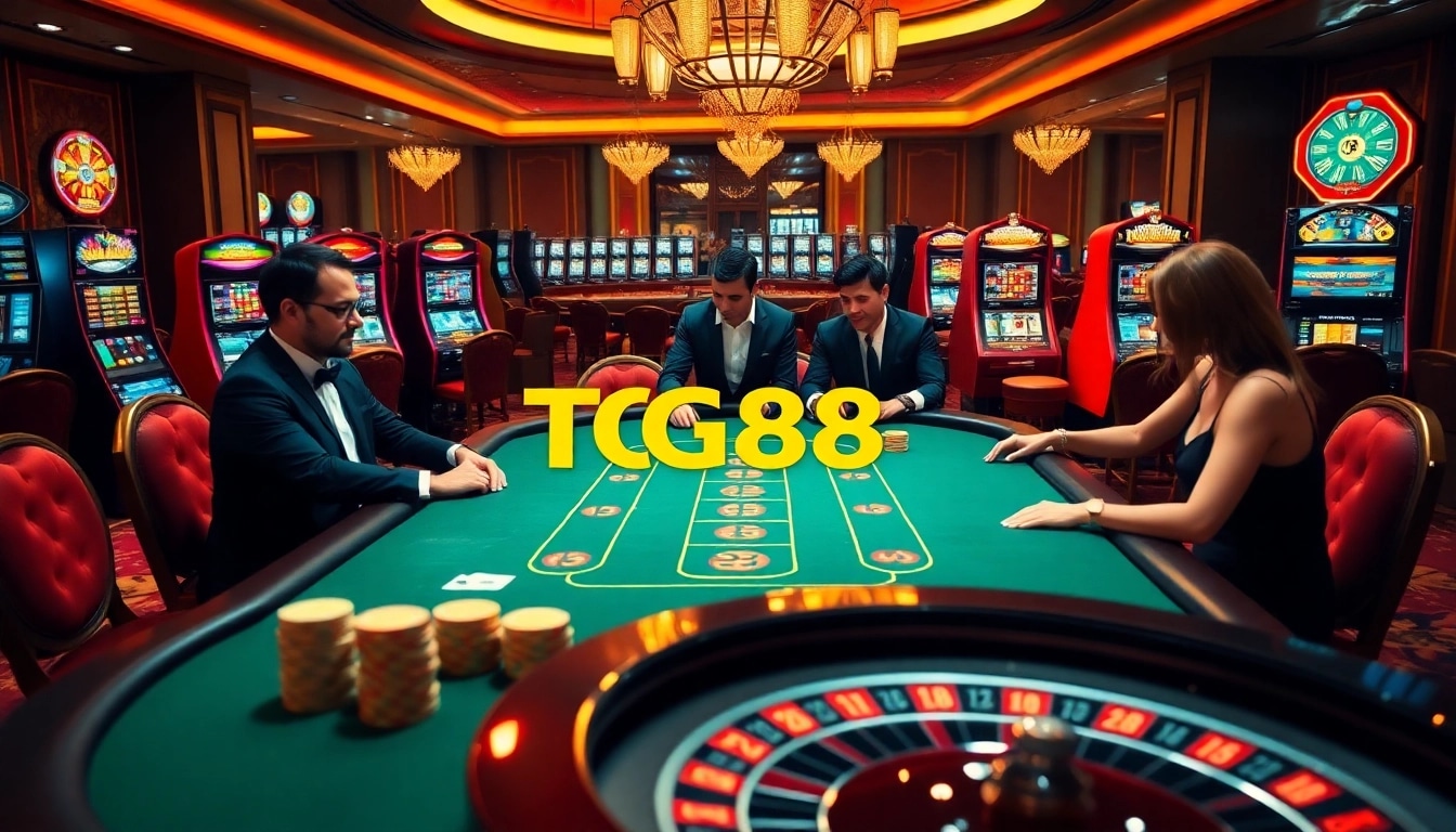 Experience the excitement of TG88 with lively blackjack action at a luxurious casino table.