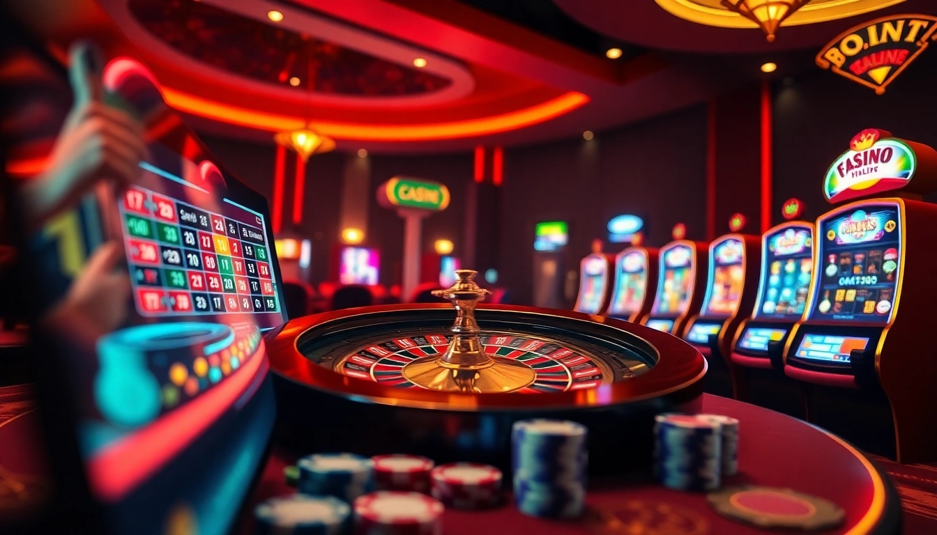 Experience thrilling online gaming at https://789win.associates/, featuring roulette, poker chips, and vibrant slot machines.