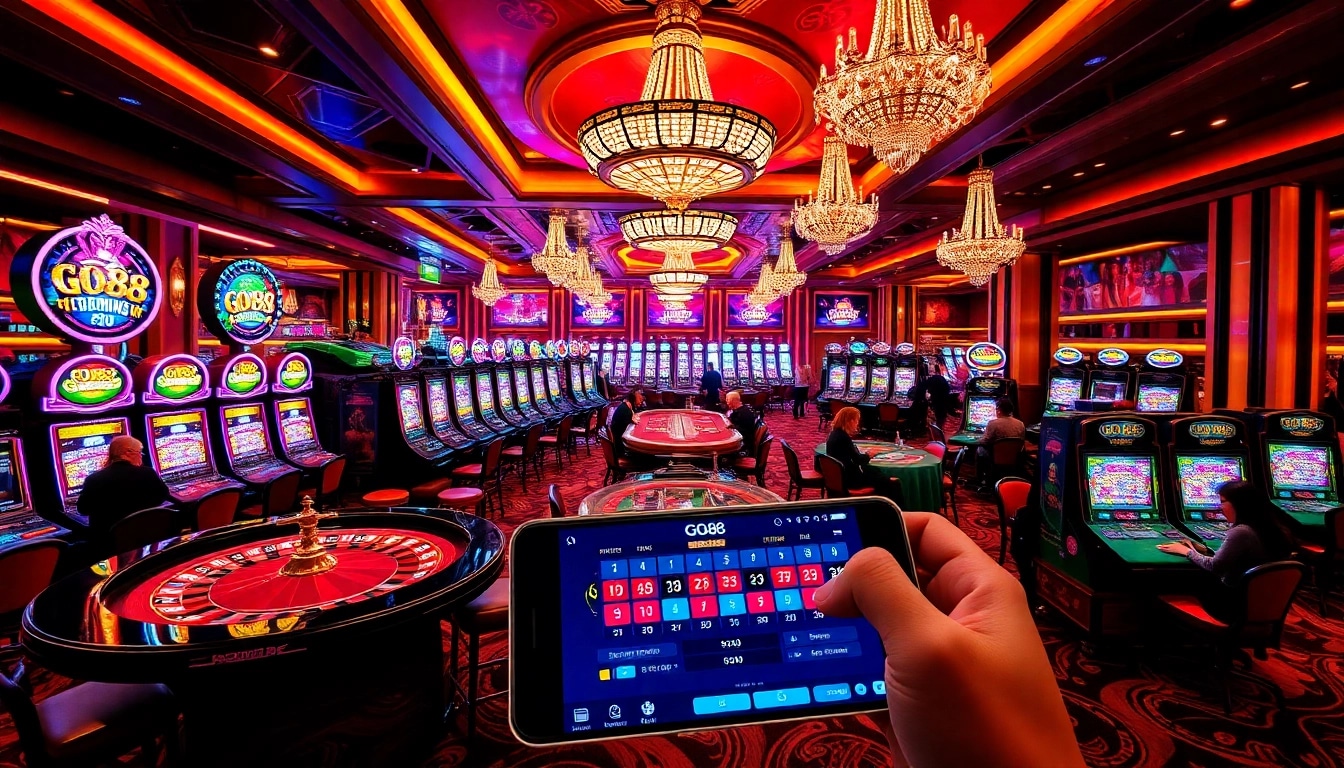 Experience the thrill of go88 with vibrant poker chips and electric casino ambiance.