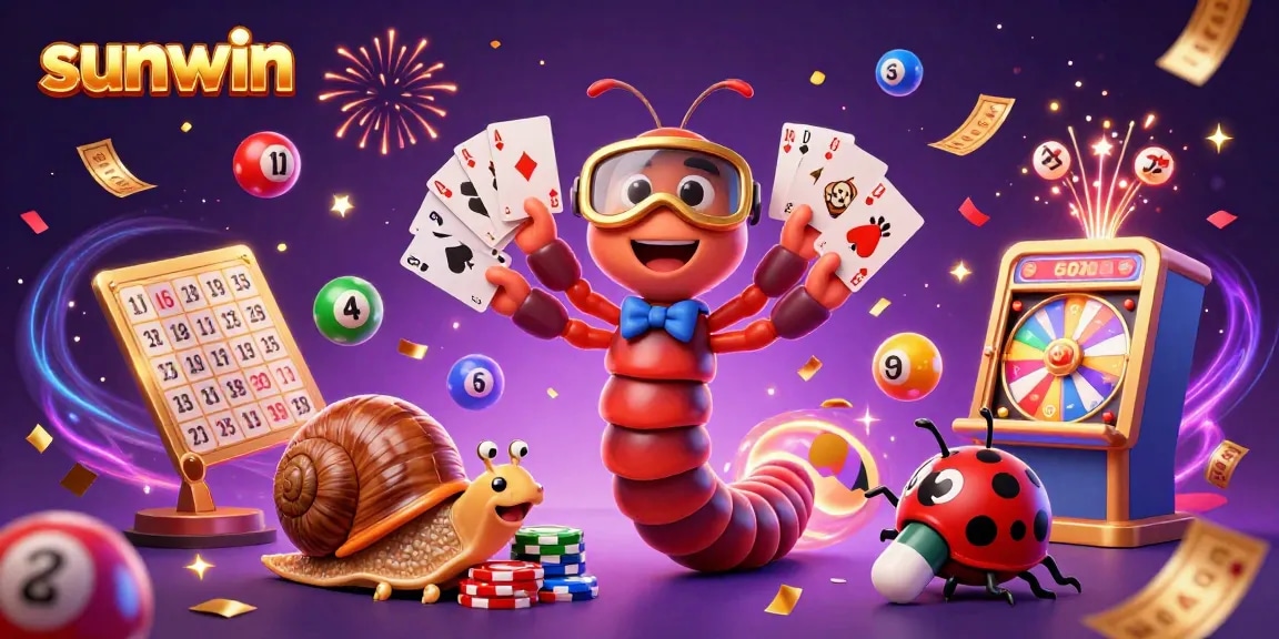 Experience thrilling gameplay at sunwin with festive characters and vibrant casino elements all around.