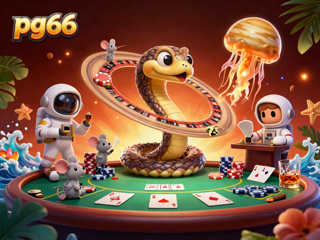 Experience thrilling action at pg66 as cosmic characters engage in an interstellar poker game.