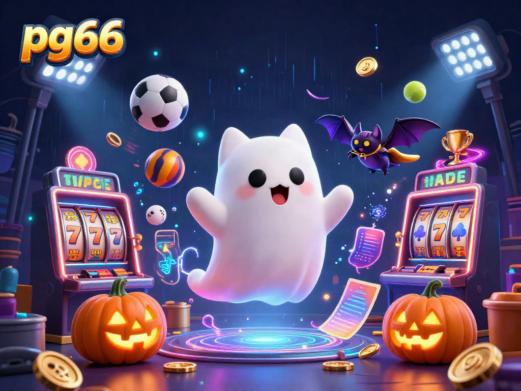 Win big at pg66 with a ghostly cat and vampire bat amidst thrilling casino action.