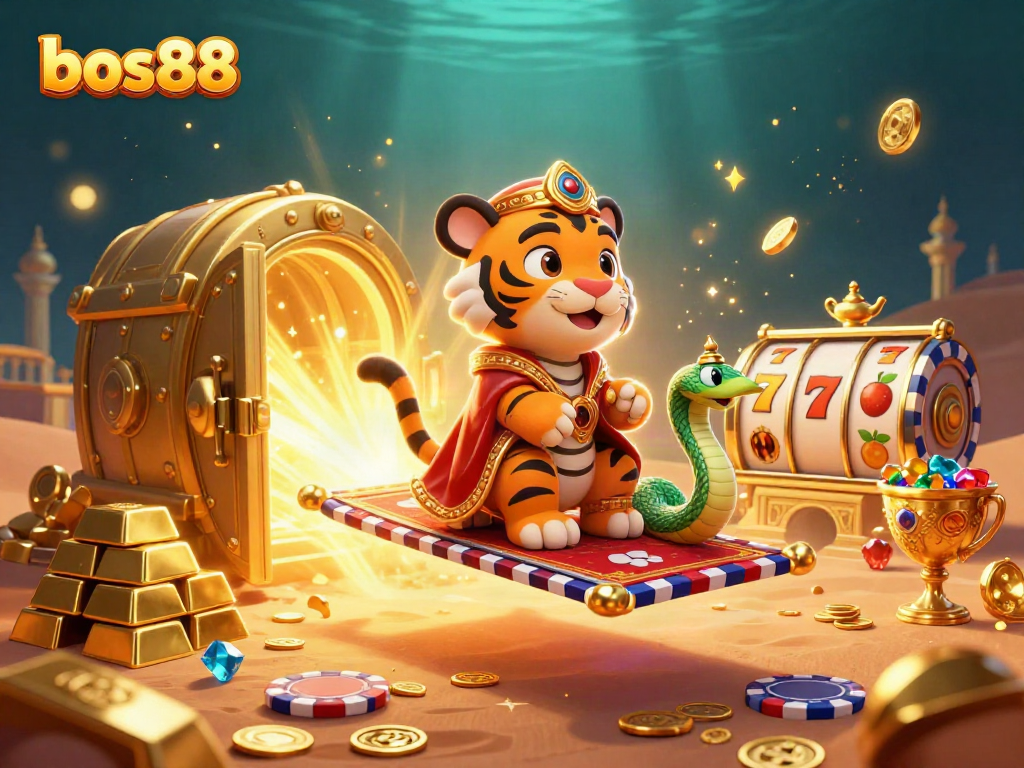 Experience the thrill of bos88 with the tiger sultan, jackpot reels, and golden treasures sparkling all around.