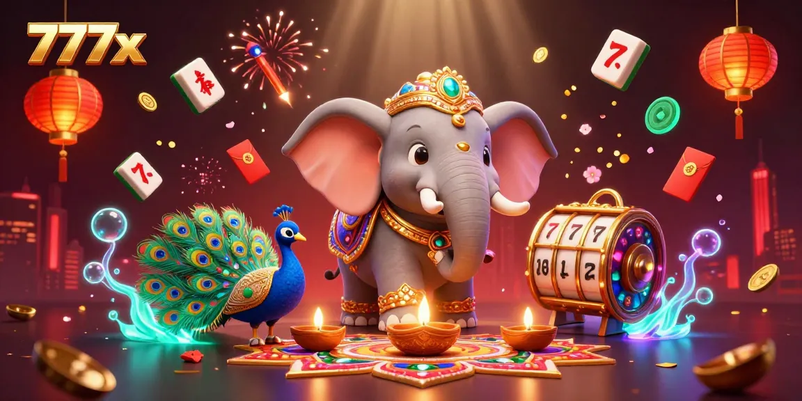 Experience the thrilling excitement of 777x slot games with this vibrant and dynamic illustration featuring colorful characters and casino elements.