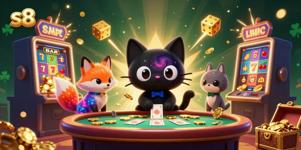 Experience excitement at s8 casino with vibrant games and captivating characters.