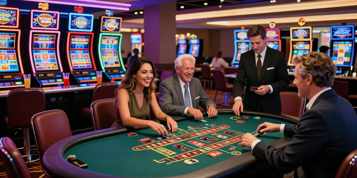 Exciting credit card casino atmosphere at https://crownwoods.org.uk/, showcasing diverse players engaging in live dealer games.