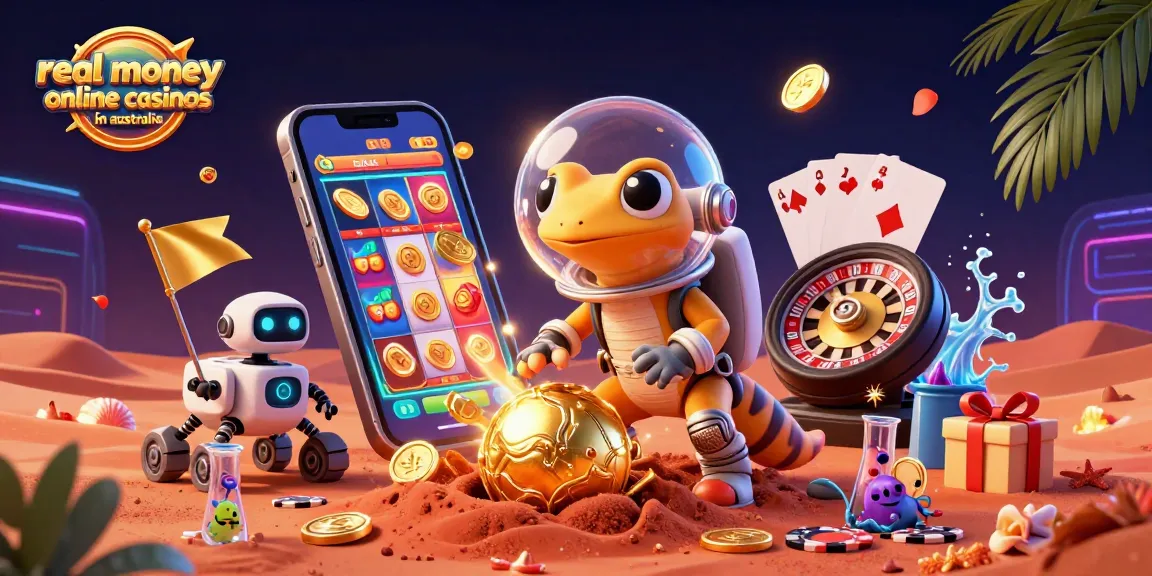 Experience real money online casinos in Australia with vibrant gaming elements and exciting visuals.