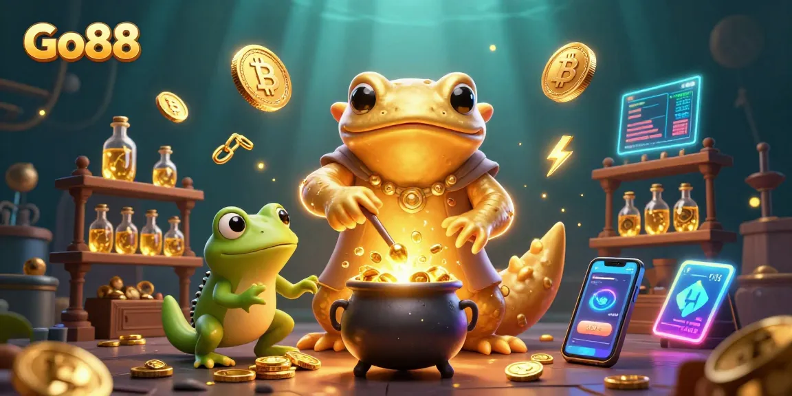 Engage with Go88's vibrant gaming world featuring alchemists and crypto elements.