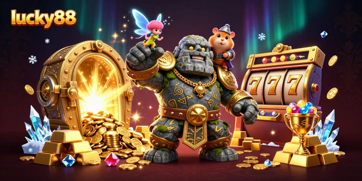 Spin the reels on lucky88 while treasures burst forth from a magical vault.
