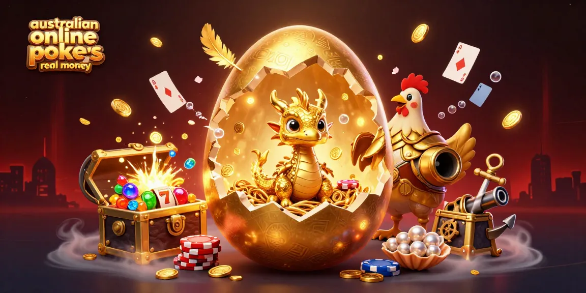 Experience the thrill of australian online pokies real money with golden treasures and colorful slot symbols.